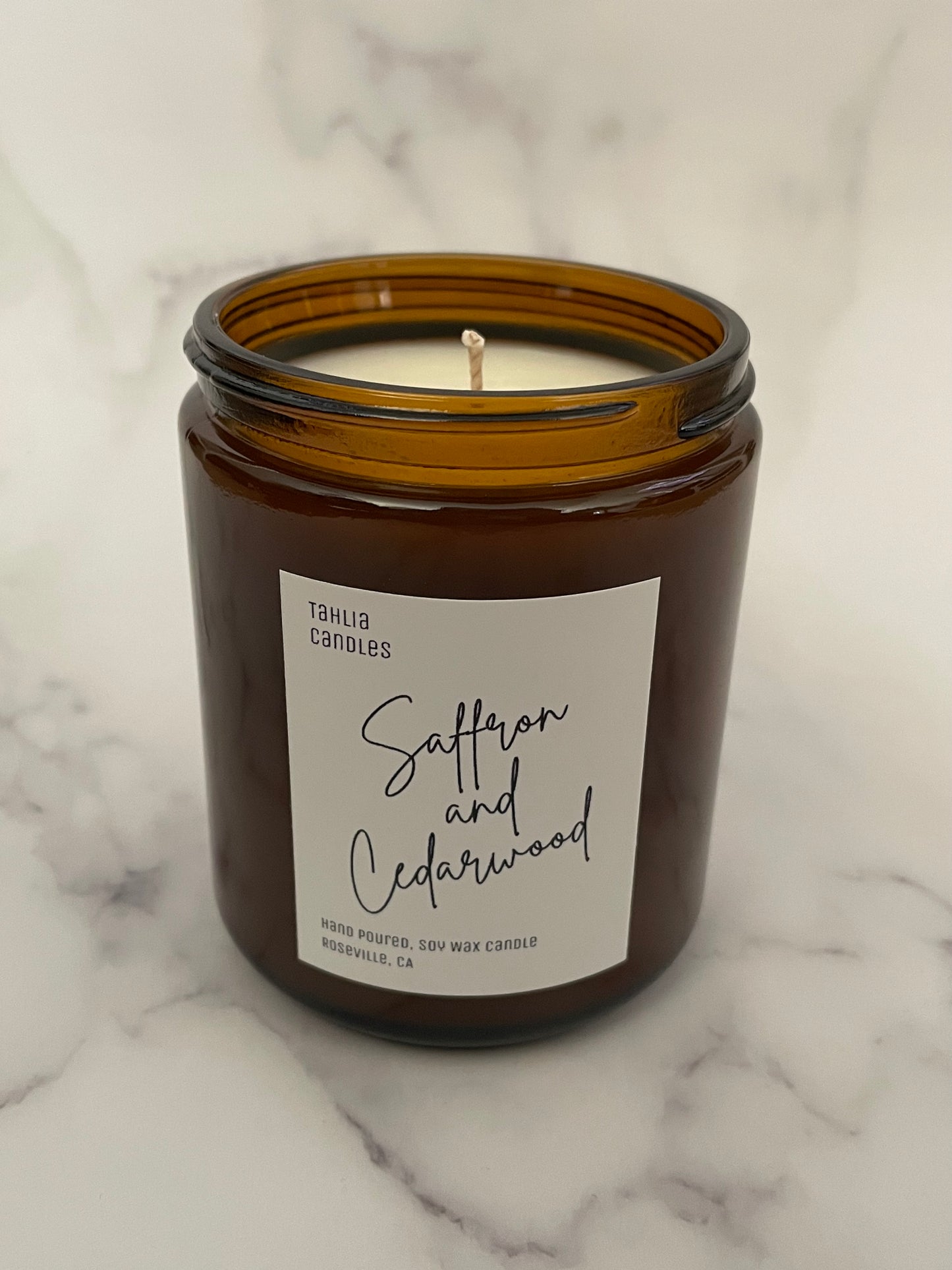 Saffron and Cedarwood - Scented Soy Candle