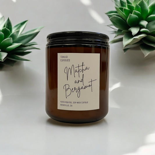 Matcha and Bergamot - Scented Soy Candle