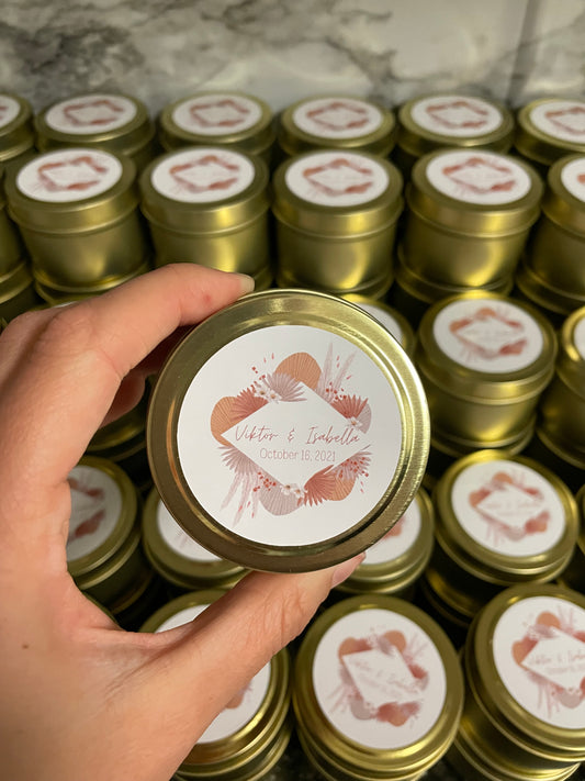 4 oz Gold Candle Tins (24 Count)